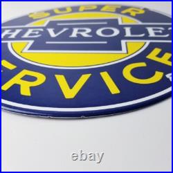 Vintage Chevrolet Sign Porcelain Bow-Tie Sign Gas Pump Garage Shop Auto Sign