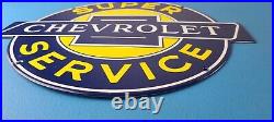 Vintage Chevrolet Sign Porcelain Bow-Tie Sign Gas Pump Garage Shop Auto Sign