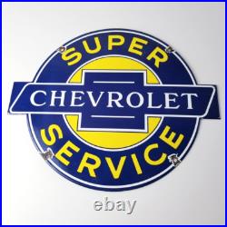 Vintage Chevrolet Sign Porcelain Bow-Tie Sign Gas Pump Garage Shop Auto Sign
