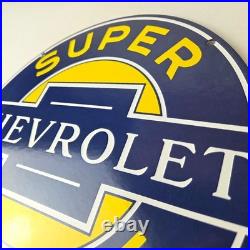 Vintage Chevrolet Sign Porcelain Bow-Tie Sign Gas Pump Garage Shop Auto Sign