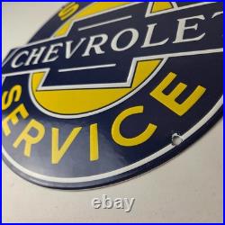 Vintage Chevrolet Sign Porcelain Bow-Tie Sign Gas Pump Garage Shop Auto Sign