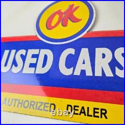 Vintage Chevrolet Sign Used Cars Automobile Motors Gas Pump Porcelain Sign