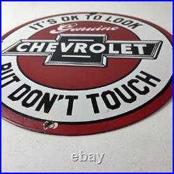 Vintage Chevrolet Sign Warning, Automobile Motors Gas Pump Porcelain Sign