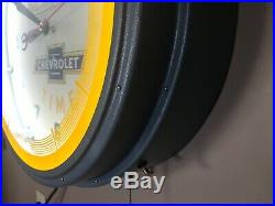 Vintage Chevrolet Tme Neon Clock, Restored, Mint Condition. D. E. Bard, Mncie In
