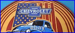 Vintage Chevrolet Trucks Sign Porcelain Bow-Tie Classic Pickup Gas Pump Sign