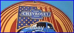 Vintage Chevrolet Trucks Sign Porcelain Bow-Tie Classic Pickup Gas Pump Sign