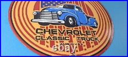 Vintage Chevrolet Trucks Sign Porcelain Bow-Tie Classic Pickup Gas Pump Sign