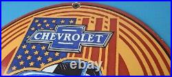 Vintage Chevrolet Trucks Sign Porcelain Bow-Tie Classic Pickup Gas Pump Sign