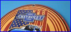 Vintage Chevrolet Trucks Sign Porcelain Bow-Tie Classic Pickup Gas Pump Sign