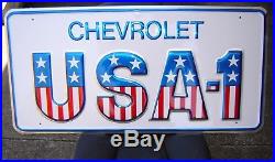 Vintage Chevrolet USA-1 License Plate USA1 NOS Large with Box