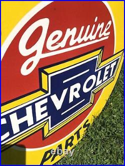 Vintage Chevrolet genuine parts porcelain sign 30 Inch Dealership
