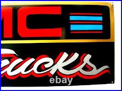 Vintage Chevy Chevrolet GMC General Motors Gas Oil Hand Painted Truck Sign Black