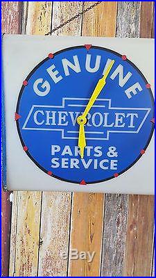 Vintage Chevy Chevrolet Parts & Service Department Clock 38x14 Works Rare