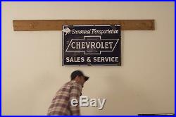 Vintage Chevy Chevrolet Sales and Service Porcelain sign rare