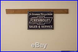 Vintage Chevy Chevrolet Sales and Service Porcelain sign rare