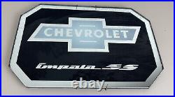 Vintage Chevy Impala SS Mirror Logo Wall Decor Hanging Sign 8x12 EUC