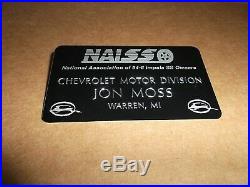 Vintage Chevy NAISSO Impala SS Id BadgeJon MossGM Specialty Vehicles1994-1996
