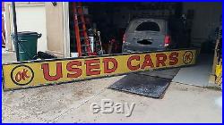 Vintage Chevy OK Used Cars Dealership Sign, not porcelain