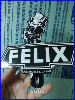 Vintage Chevy Porcelain Sign Old Felix Chevrolet Los Angeles Car Auto Dealership