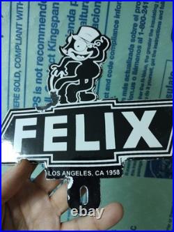 Vintage Chevy Porcelain Sign Old Felix Chevrolet Los Angeles Car Auto Dealership