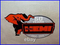 Vintage Chrysler Hemi 426 Nascar Engine + Elephant 12 Metal Gasoline & Oil Sign