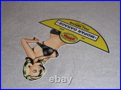 Vintage Chrysler Mopar Full Service Garage Woman 12 Metal Car Gasoline Oil Sign