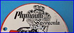 Vintage Chrysler Plymouth Barracuda Sign Automobile Gas Pump Porcelain Sign