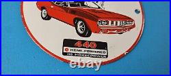 Vintage Chrysler Plymouth Barracuda Sign Automobile Gas Pump Porcelain Sign