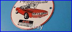 Vintage Chrysler Plymouth Barracuda Sign Automobile Gas Pump Porcelain Sign