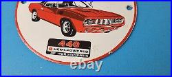 Vintage Chrysler Plymouth Barracuda Sign Automobile Gas Pump Porcelain Sign