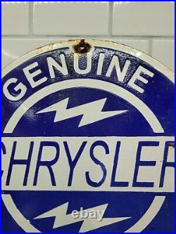 Vintage Chrysler Porcelain Sign Gas Motor Oil Service Garage Mechanic Car Truck