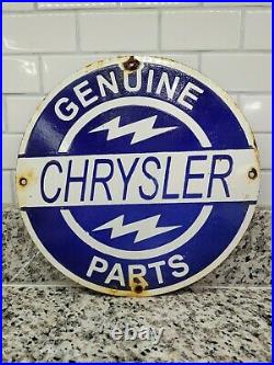 Vintage Chrysler Porcelain Sign Gas Motor Oil Service Garage Mechanic Car Truck