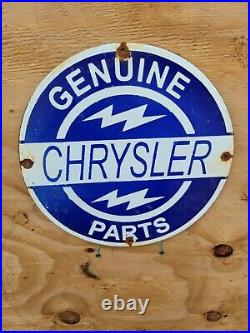 Vintage Chrysler Porcelain Sign Gas Oil Dealer Car Truck Auto Service Department