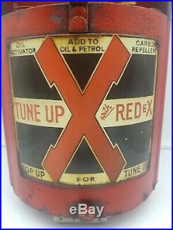 Vintage Classic Redex Oil Can with pump dispenser c. 1950s Garage Workshop