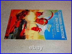 Vintage Columbia Dry Cells Car Battery +devil 12 Satin Metal Gasoline Oil Sign Vintage Columbia Dry Cells Car Battery +devil 12 Satin Metal Gasoline Oil Sign