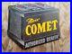 Vintage-Comet-Sign-Automobile-Advertising-Metal-Parts-Battery-Service-Gas-Oil-01-bw