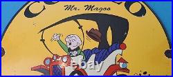 Vintage Conoco Gasoline Porcelain Mr Magoo Ford Auto Car Service Station Sign
