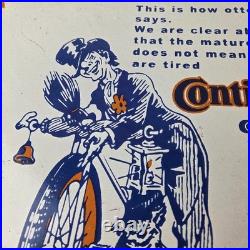 Vintage Continental Porcelain Sign Auto Car & Bike Tires Gas Pump Sign