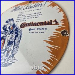 Vintage Continental Porcelain Sign Auto Car & Bike Tires Gas Pump Sign