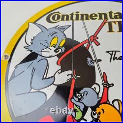 Vintage Continental Porcelain Sign Auto Car Tires Gas Pump Sign