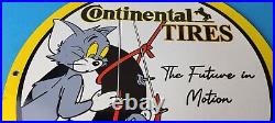 Vintage Continental Porcelain Sign Auto Car Tires Gas Pump Sign