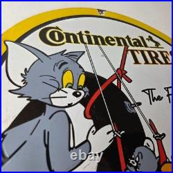 Vintage Continental Porcelain Sign Auto Car Tires Gas Pump Sign