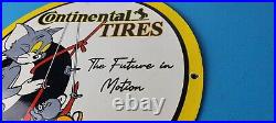 Vintage Continental Porcelain Sign Auto Car Tires Gas Pump Sign