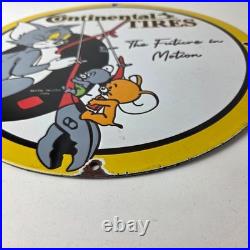 Vintage Continental Porcelain Sign Auto Car Tires Gas Pump Sign