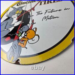 Vintage Continental Porcelain Sign Auto Car Tires Gas Pump Sign