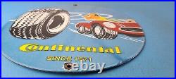 Vintage Continental Tires Porcelain Service Station Auto Gas Pump Plate Sign