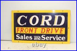 Vintage Cord Automobile Sales & Service Sign Auburn Duesenberg 1970s 1980s