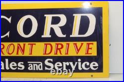 Vintage Cord Automobile Sales & Service Sign Auburn Duesenberg 1970s 1980s