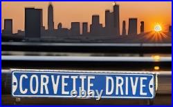 Vintage Corvette Drive Embossed Metal Street Sign 34
