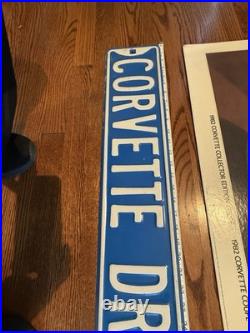 Vintage Corvette Drive Embossed Metal Street Sign 34